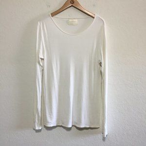 La Garconne Moderne Ivory Round Neck Long Sleeve Top Size M Womens
